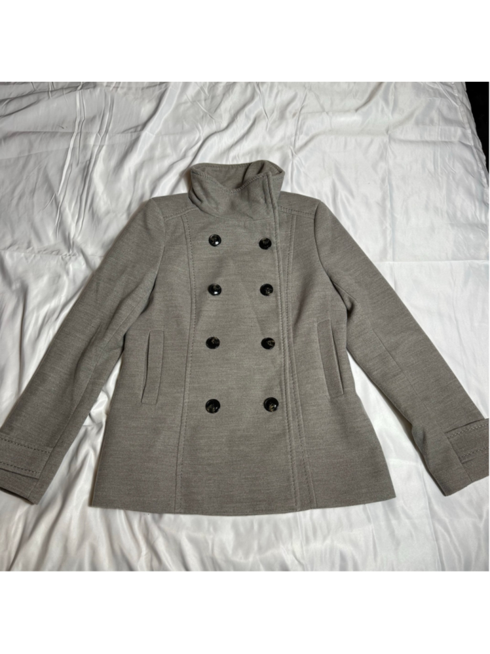 Women's H&M Grey Pea Coat Size 10